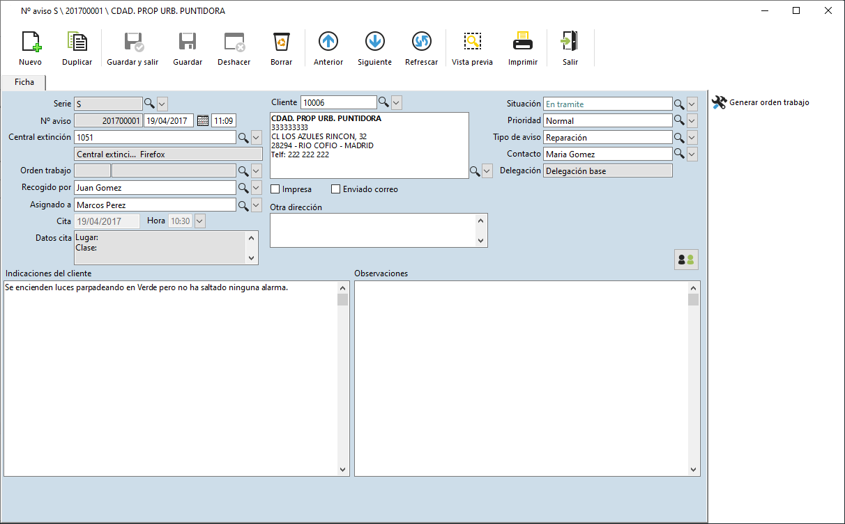 Software de mantenimiento de equipos e instalaciones