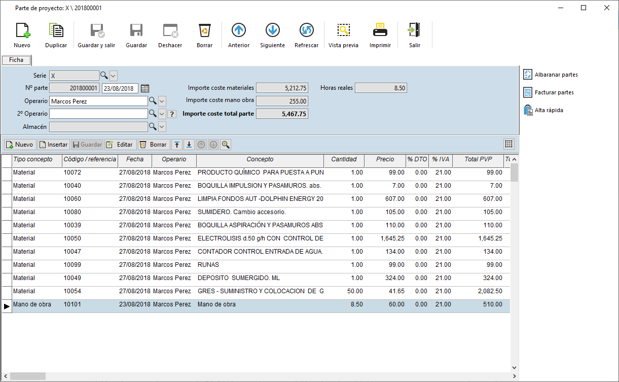 Software gestión de obras y proyectos