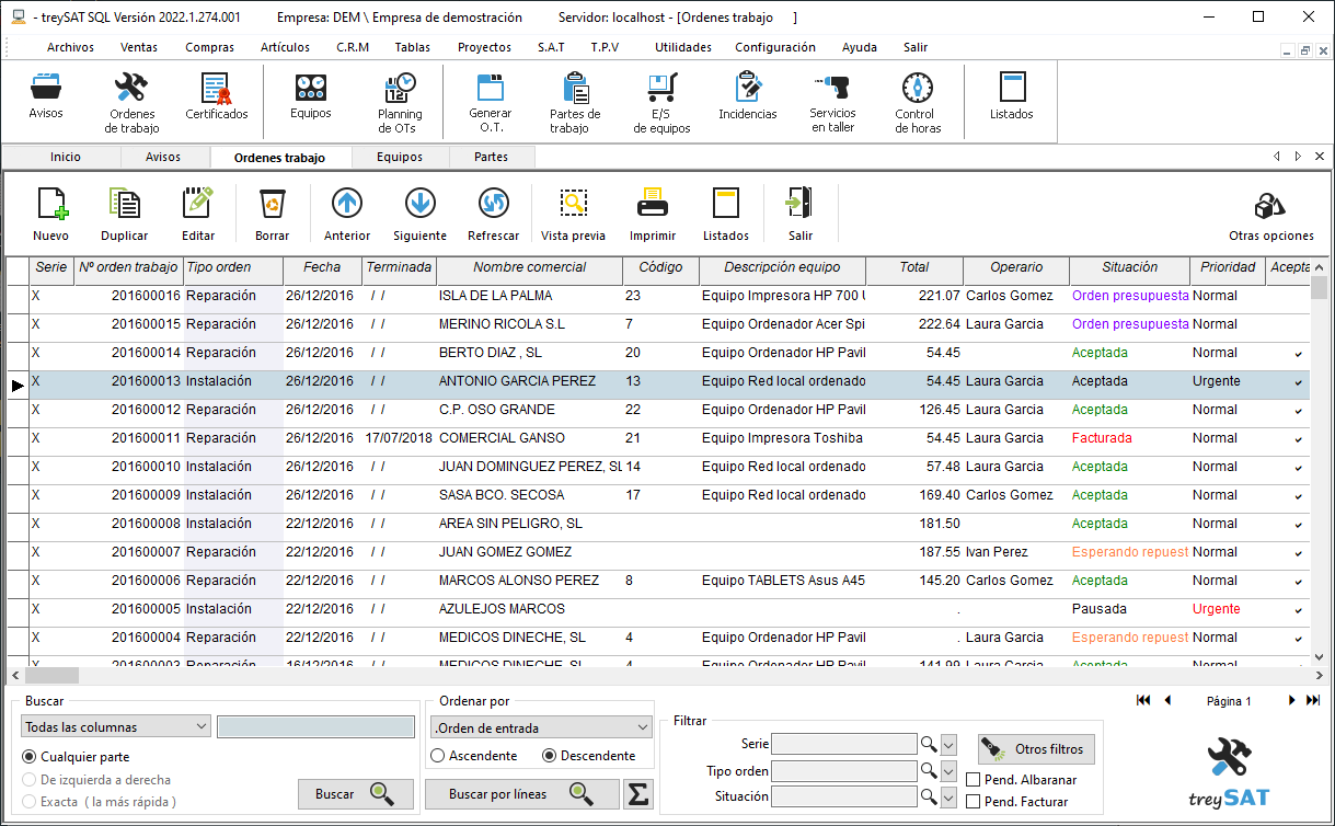 Software SAT servicios tecnicos