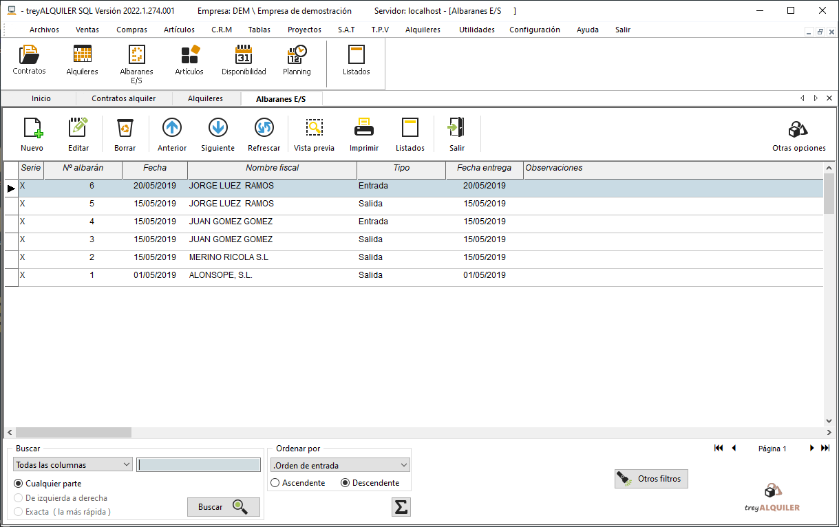 Software alquiler de equipos y maquinaria