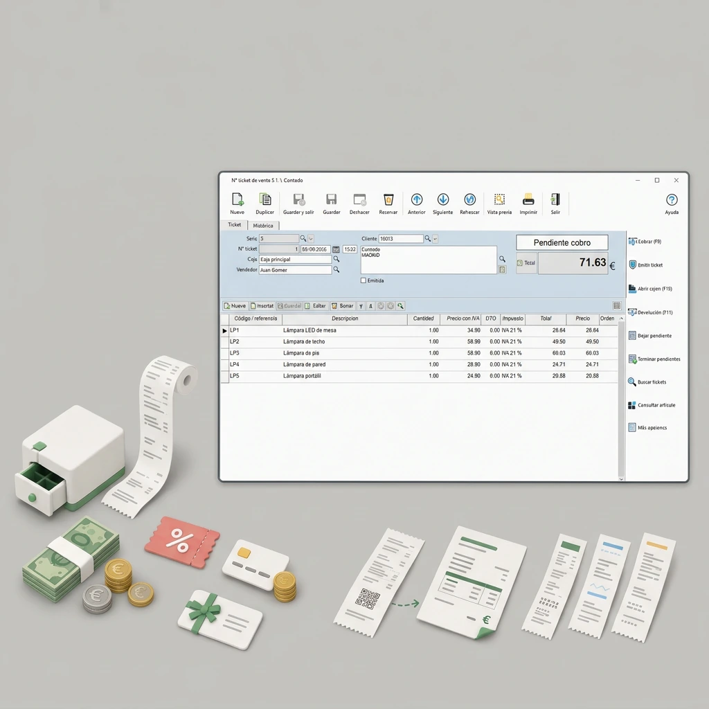 Software TPV de ventas, tickets y facturacion