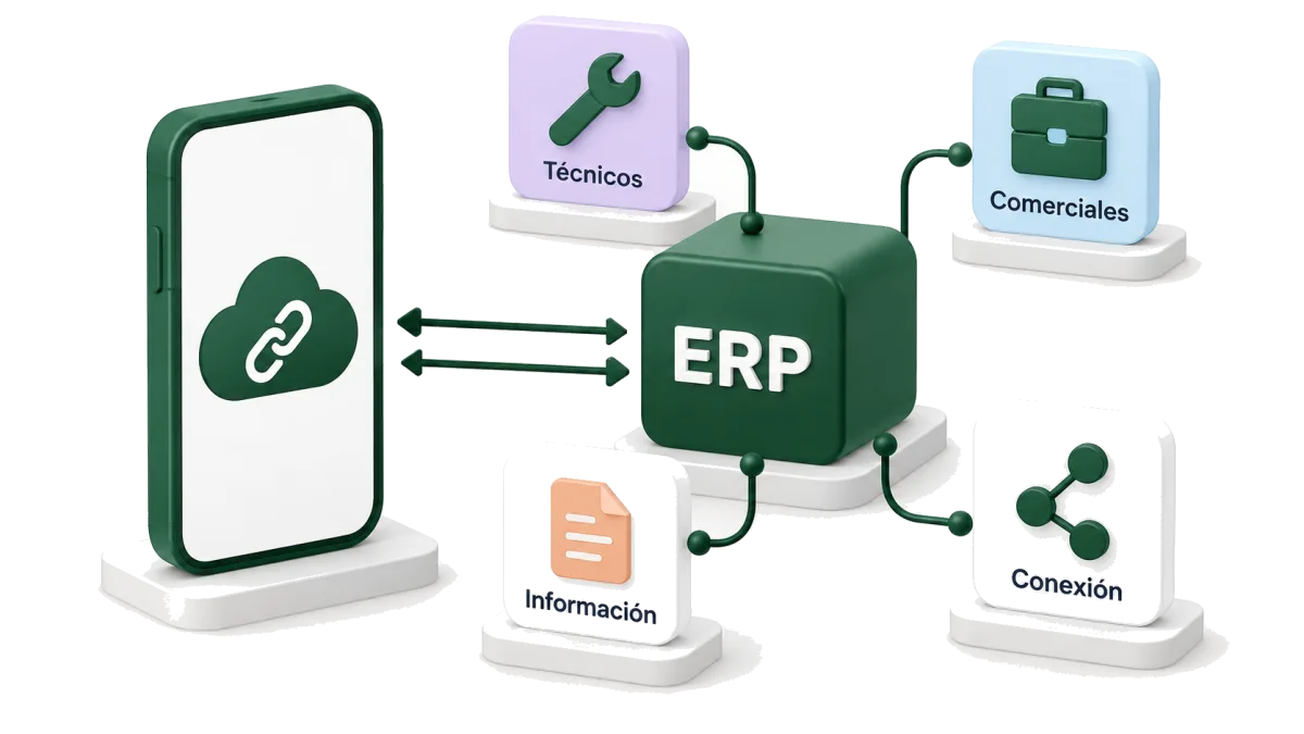 App móvil para técnicos y comerciales conectada al ERP