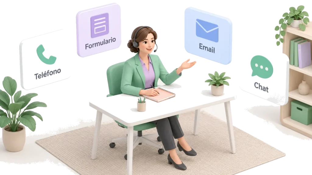 Contacto con Software Treyder por teléfono, correo y formulario