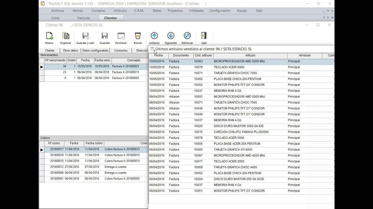 Software de facturación y almacén treyFACT